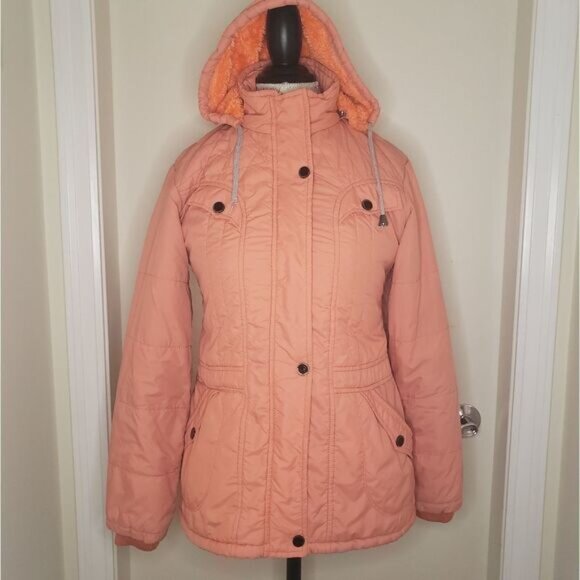 80s pink hooded ski jacket - Picture 1 of 5